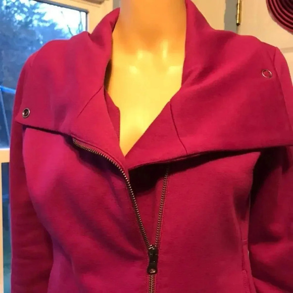 T By Talbots Full zip Cozy Purple Jacket Women Size S Pocket - Picture 7 of 7